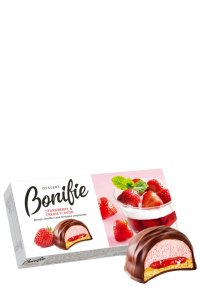 Deserts Bonjour ar zemeņu un krējuma garšu