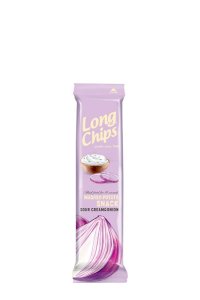Kartupeļu plāksnītes LongChips ar skāba krējuma un sīpolu garšu