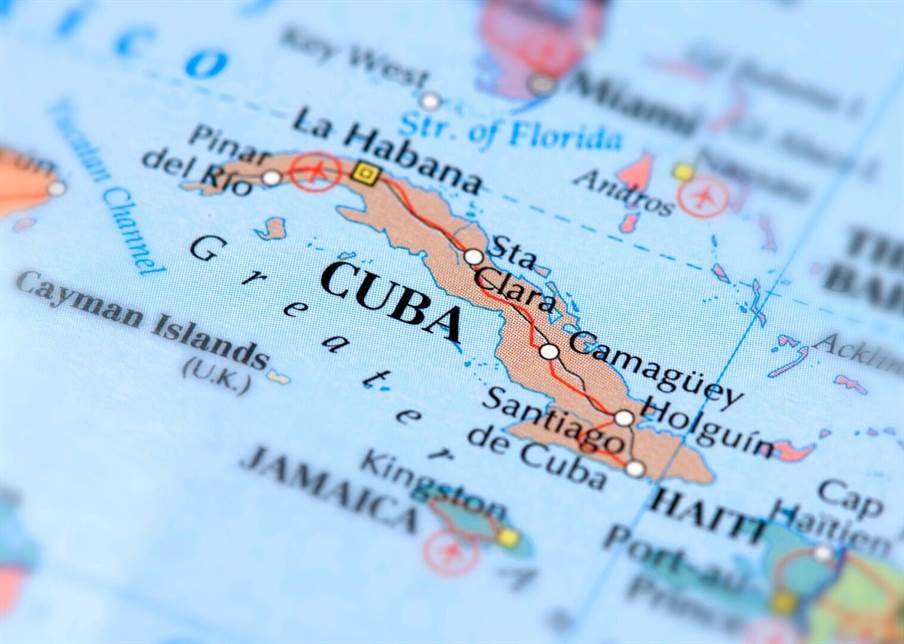 Kubas karte tuvplāns
