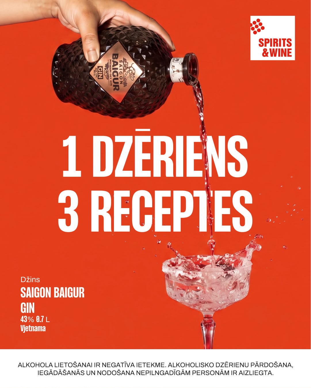 1 dzēriens 3 receptes &mdash; Saigon Baigur Gin kokteiļu sērija Spirits&Wine